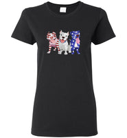 Pitbull dog america flag tee shirt