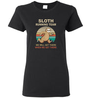 Sloth running team when we will get there vintage retro version tee shirt