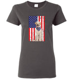 Dog pitbull american flag independence day tee shirt