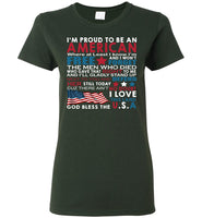 I'm Proud To Be An American Free Love This Land God Bless The USA T Shirt