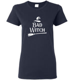 Bad Witch Broomstick Hat Halloween Gift Tee Shirt