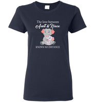 The love between aunt and niece knows no distance elephant tee shirt