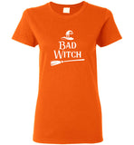 Bad Witch Broomstick Hat Halloween Gift Tee Shirt