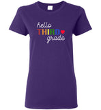 Hello third grade back to school tee shirt hoodie