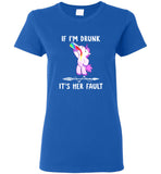 Unicorn If I drunk It's her fault tee shirt hoodie