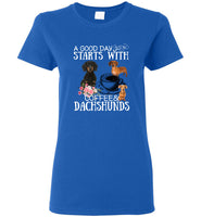 A good day starts with coffee and dachshunds tee shirt hoodies