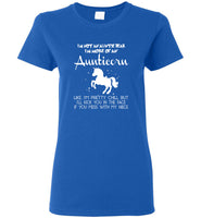 Unicorn i'm not an auntie bear more of aunticorn mess with my niece aunt gift tee shirt