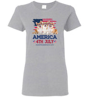 America 4th July Independence Day Corgi Dog Tee Shirt