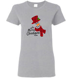 Merry Christmas Plaid Snowman Xmas Gift T Shirts