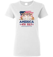 America 4th July Independence Day Corgi Dog Tee Shirt