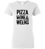 Pizza wine and weens tee shirt hoodie