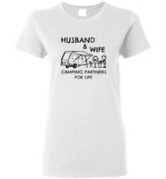 Husband and wife camping partners for life tee shirt