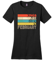 Kings are born in February vintage T-shirt, birthday's gift tee for men