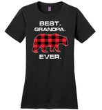 Red Plaid Best Grandpa Ever Bear Fathers Day Gift Funny T-shirt