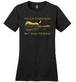 Hello darkness my old friend, guitar lake shadow, guitar lover, love guitar T- shirt