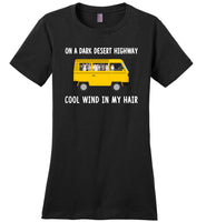 Cat on a dark desert highway cool wind in my hair T shirt