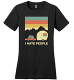 I hate people car camping, funny camping tee shirts