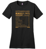 September born facts servings per container, born in September, birthday gift T-shirt