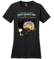 Snoopy welcome to camp Quitcherbitchin a certified happy camper tee