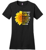 February girls are sunshine mixed with a little Hurricane sunflower T-shirt