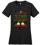 Teacher ELF funny christmas t shirt