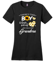 This boy kinda stolen my heart he calls me grandma sunflower T-shirt