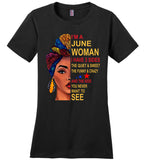 June woman three sides quiet, sweet, funny, crazy, birthday gift T shirt