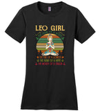 Leo girl the soul of a witch fire lioness heart hippie mouth sailor birthday vintage Tee shirt