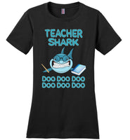 Teacher shark doo doo doo Shirt with book, funny teacher shirt