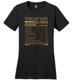 February born facts servings per container, born in February, birthday gift T-shirt