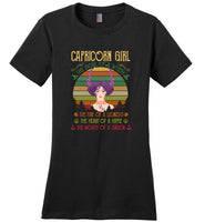 Capricorn girl the soul of a witch fire lioness heart hippie mouth sailor birthday vintage T shirt