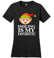 Smiling is my favorite funny christmas elf shirt men,women