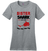 Sister shark needs a drink wine gift tee shirt
