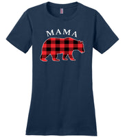 Red Plaid Mama Bear Matching Buffalo Family Pajama T Shirt
