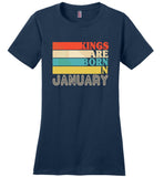 Kings are born in January vintage T-shirt, birthday's gift tee for men