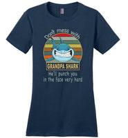 Don't mess with grandpa shark, punch you in your face T-shirt, tee gift