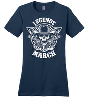 Legends are born in March, skull gun birthday's gift tee shirt