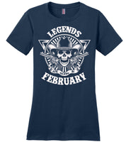 Legends are born in February, skull gun birthday's gift tee shirt