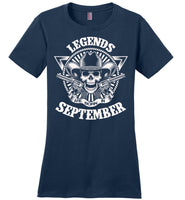 Legends are born in September, skull gun birthday's gift tee shirt