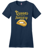 Queens are born in January T shirt, birthday gift shirt for women