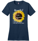 Pisces Girl Sunflower Will Keep It Real 100% Prideful Loyal To A Fault Will Bury You Smile Tshirt