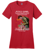 July Girl The Devil Whispered In My Ear Child of God Woman Faith Warrior Christ I'm Storm Birthday Gift T Shirt A