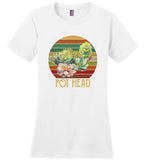 Succulent plants pot head vintage retro gift Tee shirt