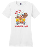 A girl and her cats living life in peace sunflower hippie car Tee shirt