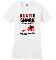 Auntie shark needs a drink wine mother's day gift tee shirt