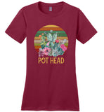 Vintage succulent plants pot head git tee shirt