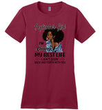 Black September girl living best life ain't goin back, birthday gift tee shirt for women