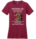 September Girl Warrior Princess Child Of God Prayers Move Mountains Birthday Gift T Shirt
