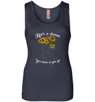 Life's a dance you learn as you go cowboy boots hat sunflower Tee shirt