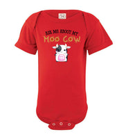 Ask Me About My Moo Cow Cute Baby Onesie Gift Baby Infant Bodysuit